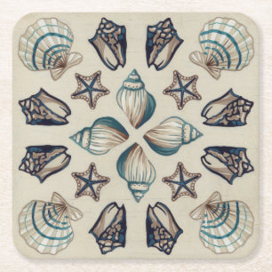 Dessous De Verre Carré Kaleidoscope côtier I