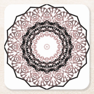 Dessous De Verre Carré Kaleidoscope, mandala