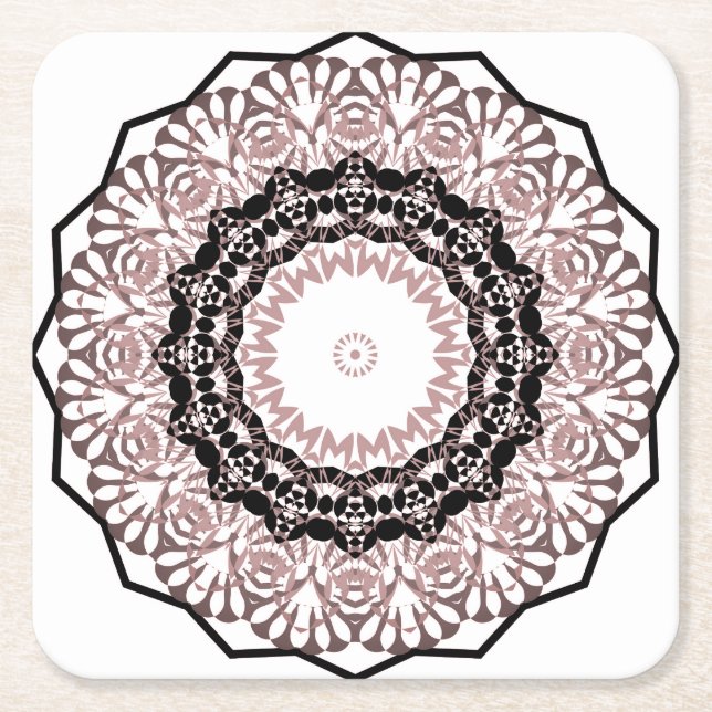 Dessous De Verre Carré Kaleidoscope, mandala (Devant)