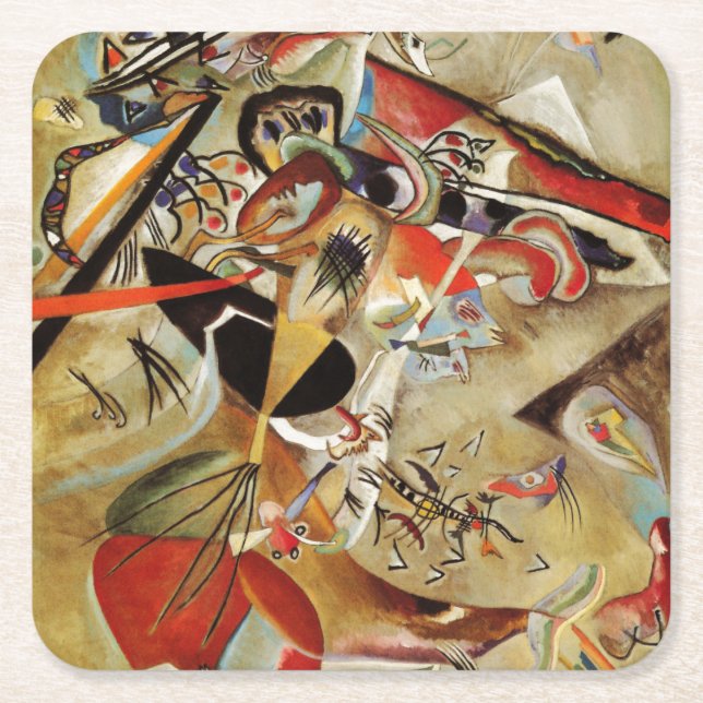 Dessous De Verre Carré Kandinsky Composition Peinture Abstraite (Devant)