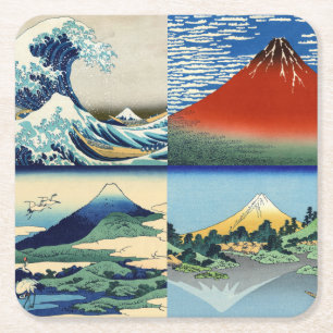 Dessous De Verre Carré Katsushika Hokusai - 36 Vues sur le Mont Fuji