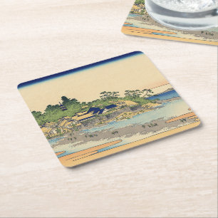 Dessous De Verre Carré Katsushika Hokusai Enoshima dans la province de Sa