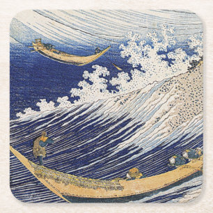 Dessous De Verre Carré Katsushika Hokusai. vagues