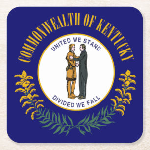 Dessous De Verre Carré Kentucky : Commonwealth Bluegrass Drapeau de l'Éta
