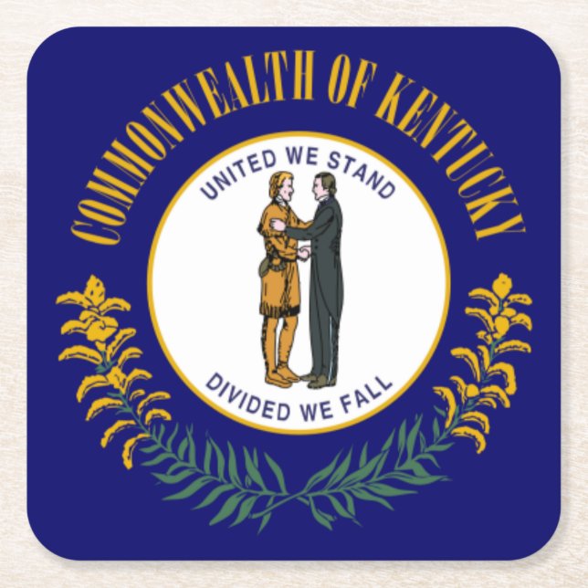 Dessous De Verre Carré Kentucky : Drapeau d'État américain du Commonwealt (Devant)