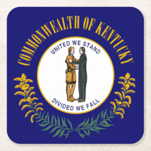Dessous De Verre Carré Kentucky : Drapeau d'État américain du Commonwealt