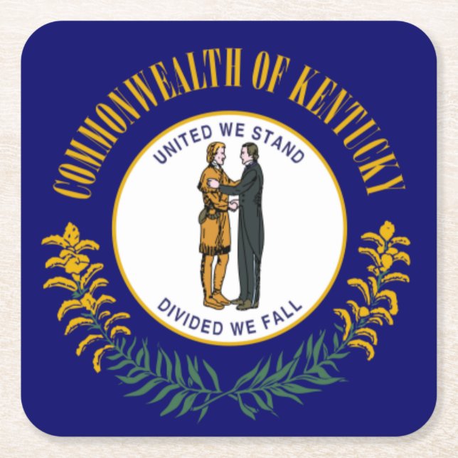Dessous De Verre Carré Kentucky : Drapeau d'État américain du Commonwealt (Devant)