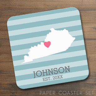 Dessous De Verre Carré Kentucky Home State Map - Noms de mariage personna
