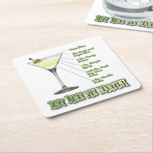 Dessous De Verre Carré Key Lime Pie Martini Cocktail Recette Art
