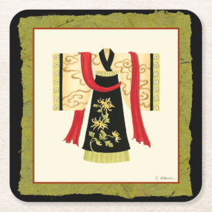Dessous De Verre Carré Kimono japonais traditionnel avec l'impression