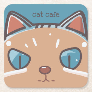 Dessous De Verre Carré Kitty Chat Faced