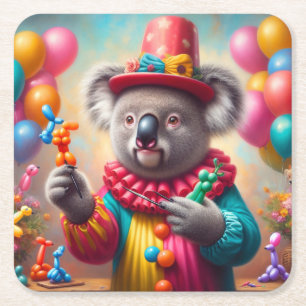 Dessous De Verre Carré Koala Clown