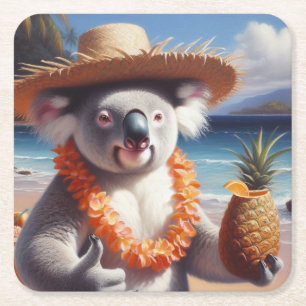 Dessous De Verre Carré Koala Luau