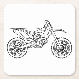 Dessous De Verre Carré KTM Motocross line art