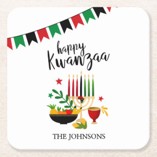 Dessous De Verre Carré Kwanzaa