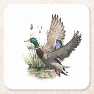 Dessous De Verre Carré La chasse ultime au canard