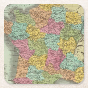 Dessous De Verre Carré La France dans les départements 2