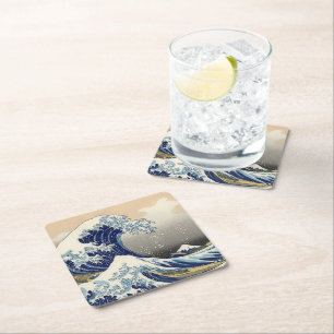 Dessous De Verre Carré La Grande Vague de Kanagawa Hokusai