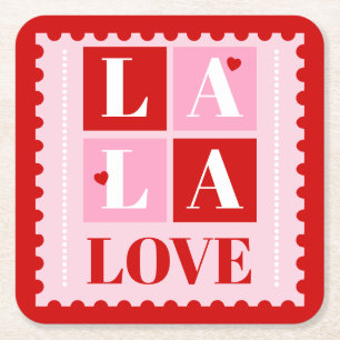 Dessous De Verre Carré La La Love Saint-Valentin