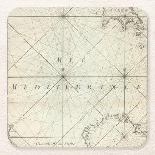 Dessous De Verre Carré La mer Méditerranée 6