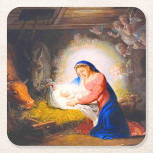 Dessous De Verre Carré La Nativité du Christ