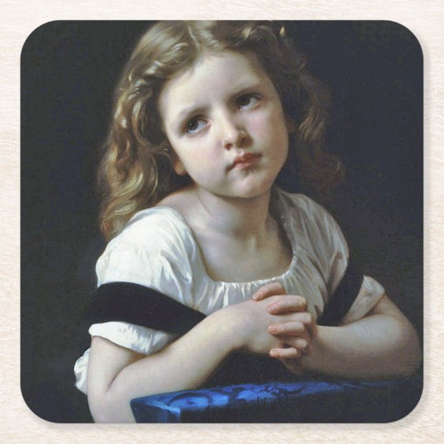 Dessous De Verre Carré La Prière, Bouguereau (Devant)