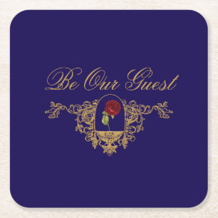 Dessous De Verre Carré La Rose Rouge de Beauté
