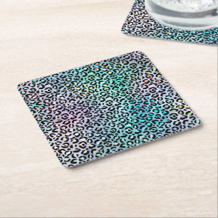 Dessous De Verre Carré La série Iridescent Leopard Design 8