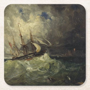 Dessous De Verre Carré La Tempête - Félix Ziem