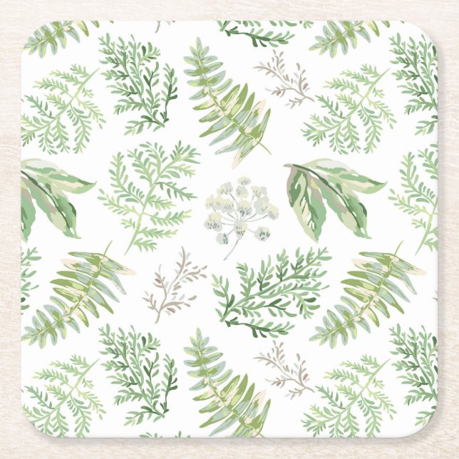 Dessous De Verre Carré La verdure de forêt modèlent (Devant)