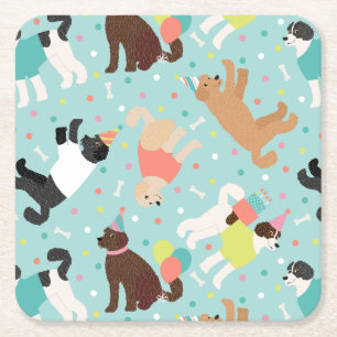 Dessous De Verre Carré Labradoodle / Goldendoodle Anniversaire Party