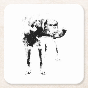 Dessous De Verre Carré Labrador Réfléchi - Charme tranquille