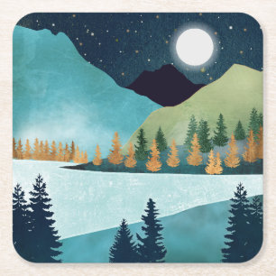 Dessous De Verre Carré Lac Moonrise