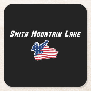 Dessous De Verre Carré Lac Smith Mountain Virginie Aigle Patriotique