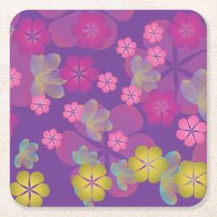 Dessous De Verre Carré Lacy Lotus Purple