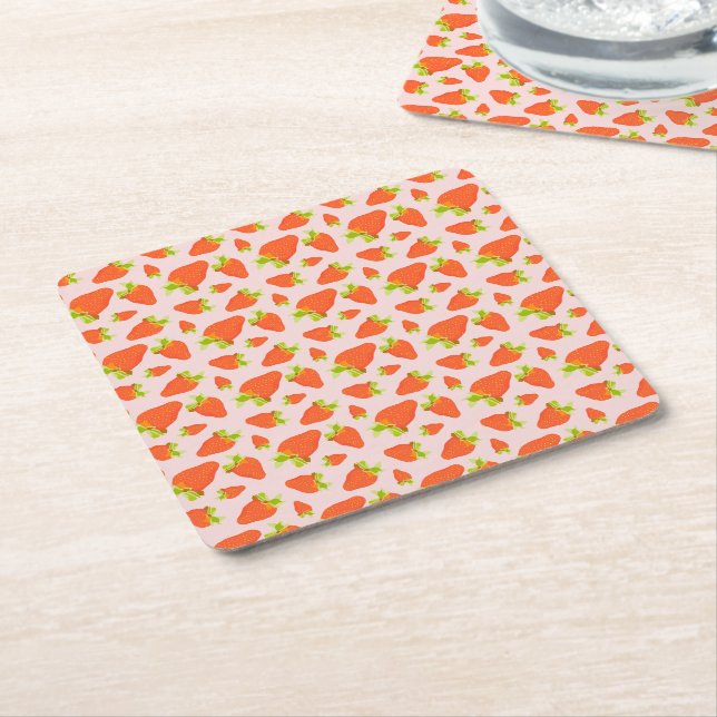 Dessous De Verre Carré Lait de fraise (Incliné)