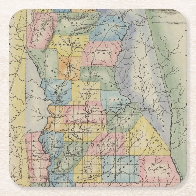 Dessous De Verre Carré L'Alabama 2 (Devant)