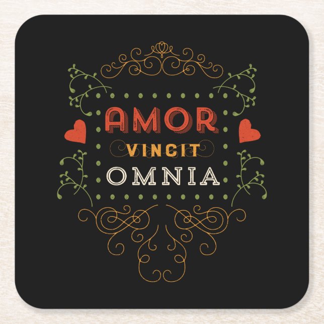 Dessous De Verre Carré L'amour conquiert entièrement la typographie (Devant)