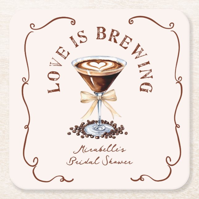 Dessous De Verre Carré L'amour est en train de préparer la Mariée Espress (Devant)