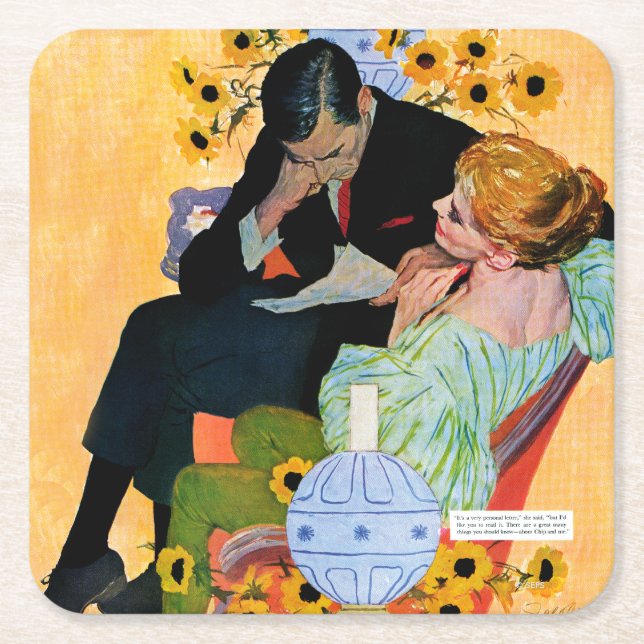Dessous De Verre Carré L'amour meurt lentement (Devant)