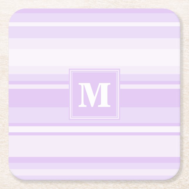 Dessous De Verre Carré Landes lilas monogrammes (Devant)