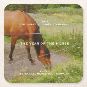Dessous De Verre Carré L'année du Cheval, citation 2026 