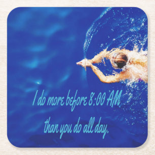 Dessous De Verre Carré Lap Swim Team Motivational Inspiration