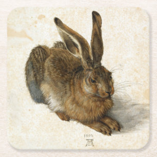 Dessous De Verre Carré Lapin, Lièvre de Durer Nature Vintage Art de 1502