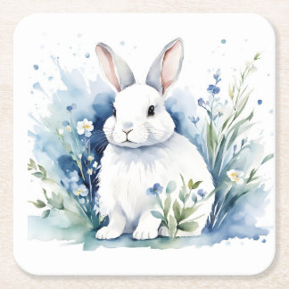 Dessous De Verre Carré lapin pour Pâques