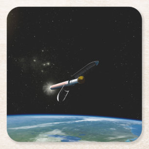 Dessous De Verre Carré L'Atlas V541 Lance Le Véhicule En Orbite.