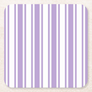 Dessous De Verre Carré Lavande violet et blanc bonbons rayures