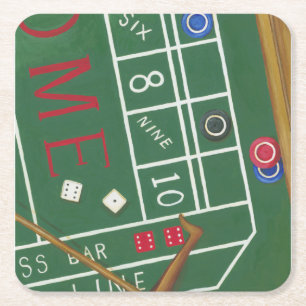 Dessous De Verre Carré Le casino chie le Tableau avec des puces et des