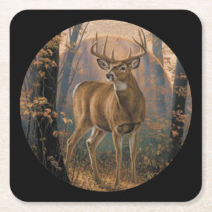 Dessous De Verre Carré Le cerf en pleine nature
