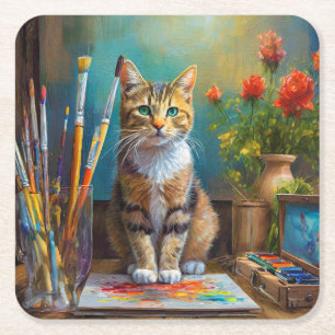 Dessous De Verre Carré Le Chat Artistique